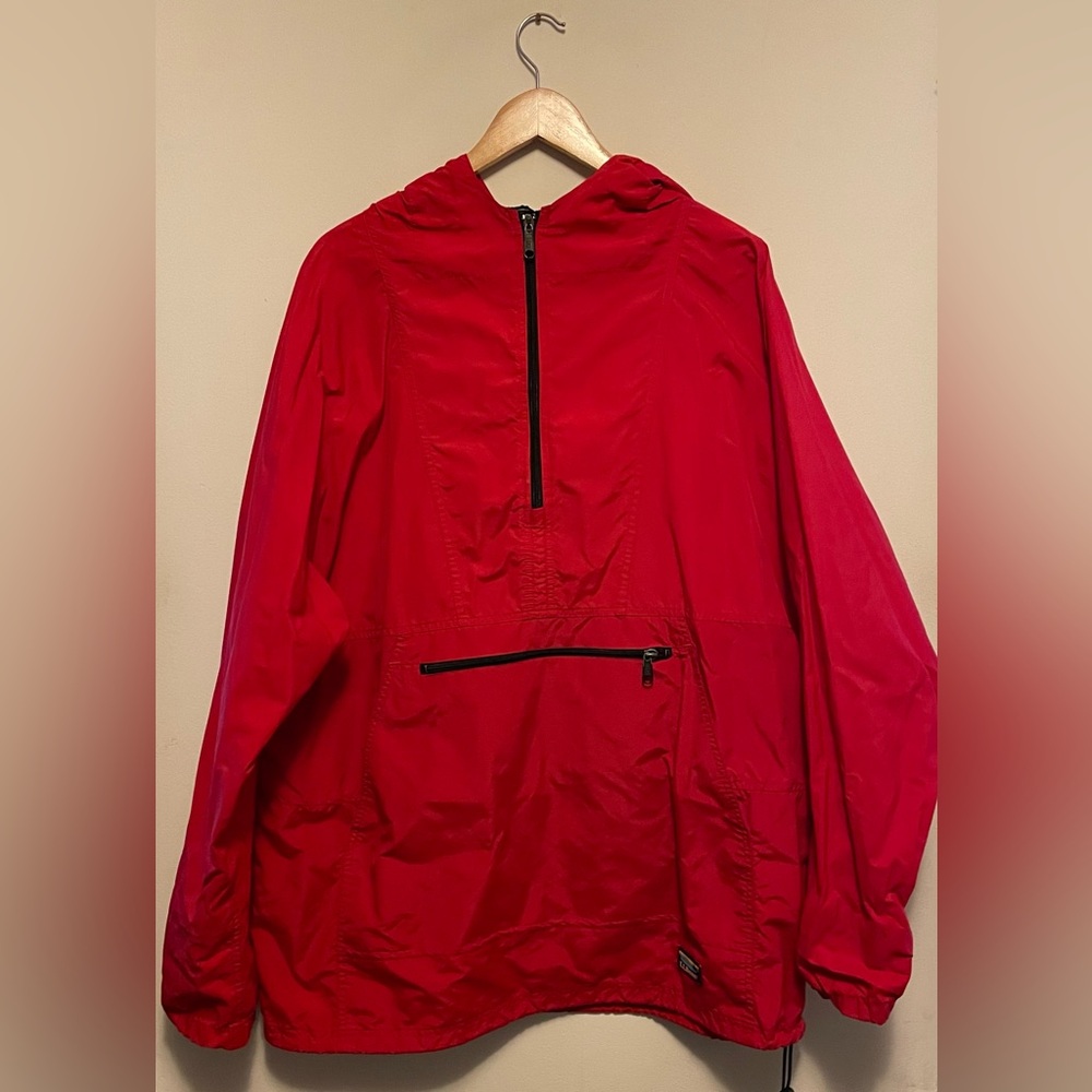 Vintage LL Bean Red Anorak Pullover Rain Jacket